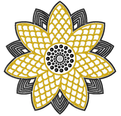 Yellow Flower Machine Embroidery Design