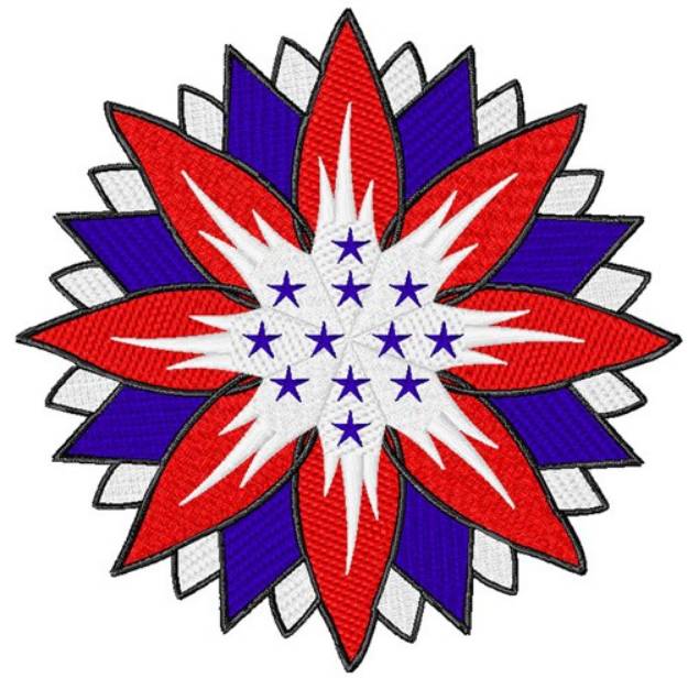 Picture of Stacked Star Flower Machine Embroidery Design