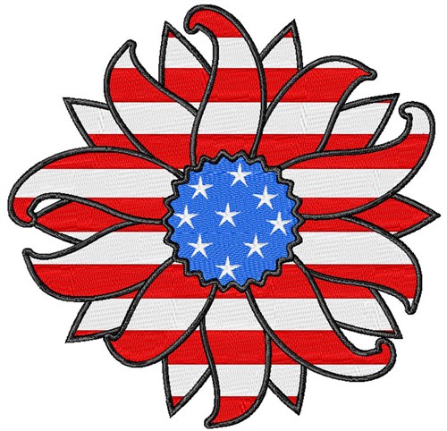 American Flower Machine Embroidery Design