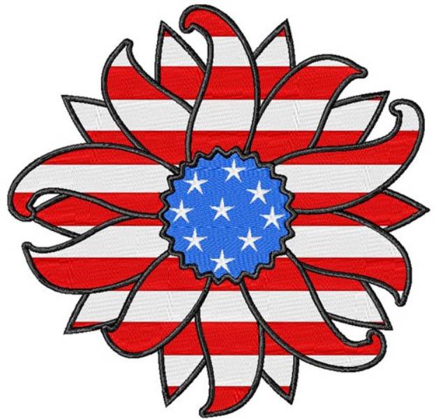 Picture of American Flower Machine Embroidery Design