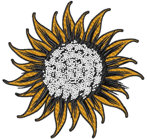 Decorative Sunflower Machine Embroidery Design