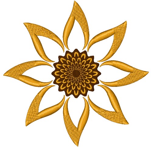 Sunflower Outline Machine Embroidery Design