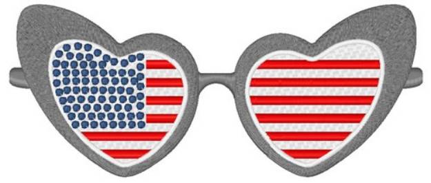 Picture of American Flag Sunglasses Machine Embroidery Design