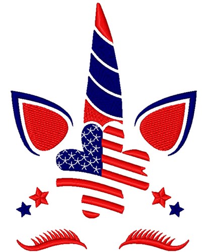 American Flag Unicorn Machine Embroidery Design