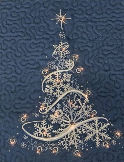 Picture of Snowflake Tree Lighted Mini Quilt Machine Embroidery Design