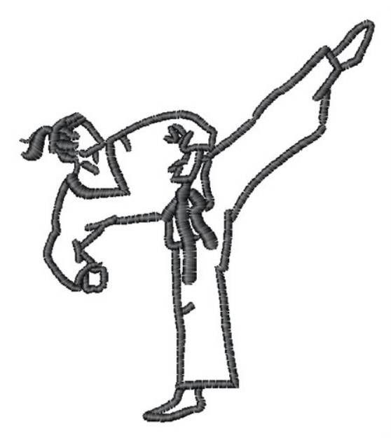 Picture of Karate Kick Girl Machine Embroidery Design