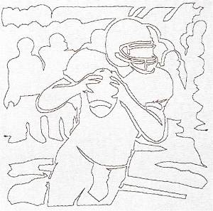 Picture of Quarterback Quilting Outline Machine Embroidery Design