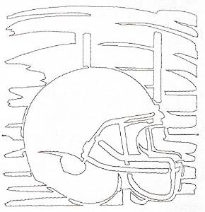 Picture of Football Helmet Quilting Outline Machine Embroidery Design