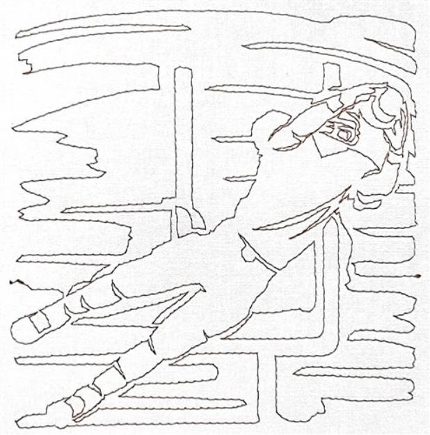 Picture of Football Diving Catch Quilt Outline