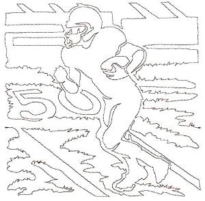 Picture of Football Quilting Outline Machine Embroidery Design