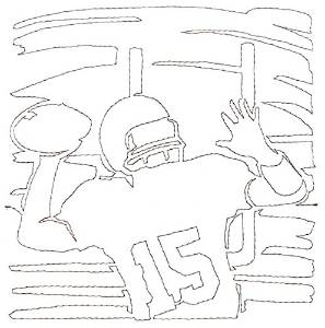 Picture of Football Pass Quilting Outline Machine Embroidery Design