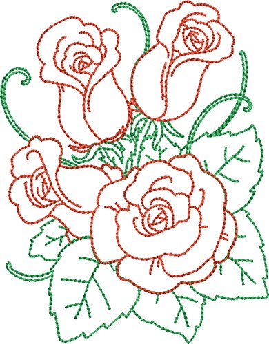 Deluxe Roses Machine Embroidery Design