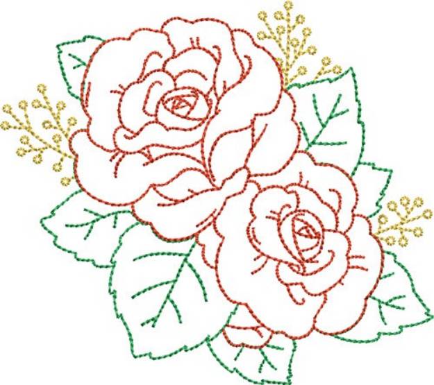 Picture of Rose Blooms Machine Embroidery Design
