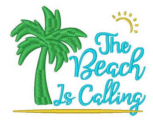Beach Is Calling Machine Embroidery Design
