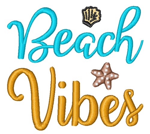 Beach Vibes Machine Embroidery Design