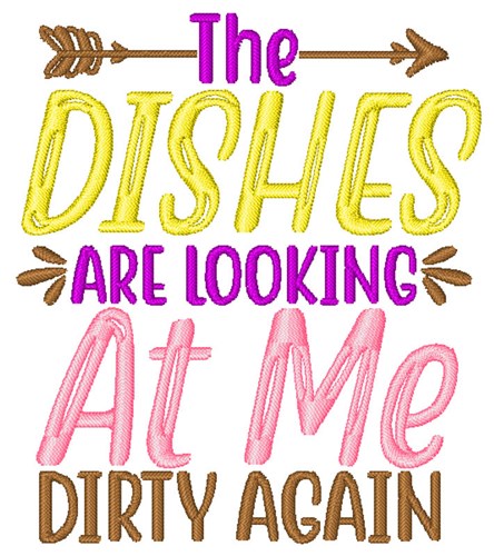 Dirty Dishes Machine Embroidery Design