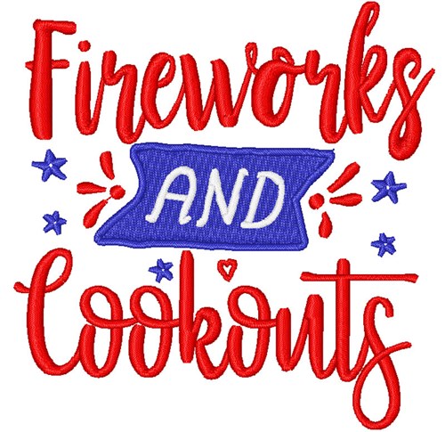 Fireworks & Cookouts Machine Embroidery Design