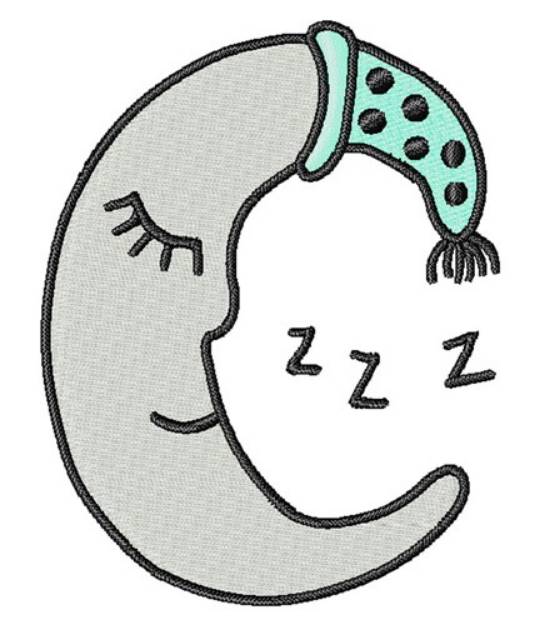 Picture of Sleepy Moon Machine Embroidery Design