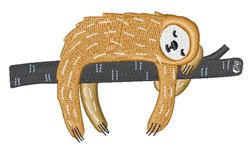 Sleepy Sloth Machine Embroidery Design