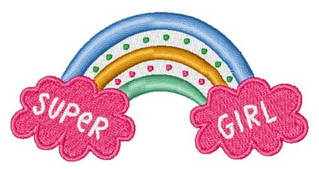 Picture of Super Girl Rainbow Machine Embroidery Design