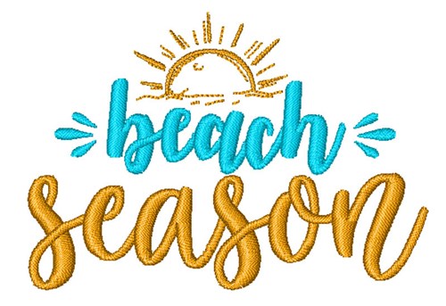 Beach Season Machine Embroidery Design