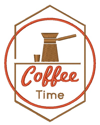 Coffee Time Machine Embroidery Design
