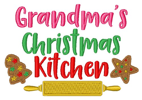 Grandmas Christmas Kitchen Machine Embroidery Design