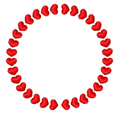 Circle Hearts Machine Embroidery Design