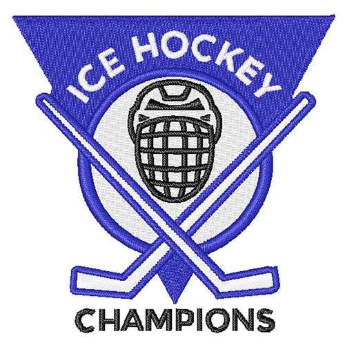 Ice Hockey Champions Machine Embroidery Design