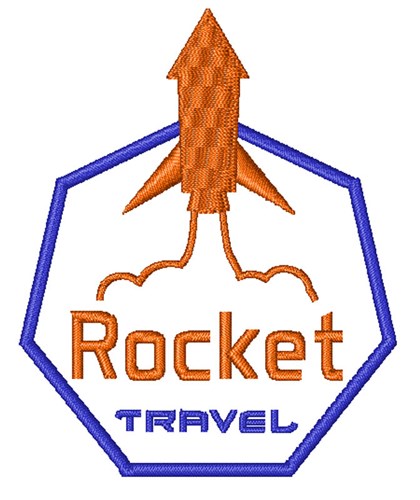 Rocket Travel Machine Embroidery Design