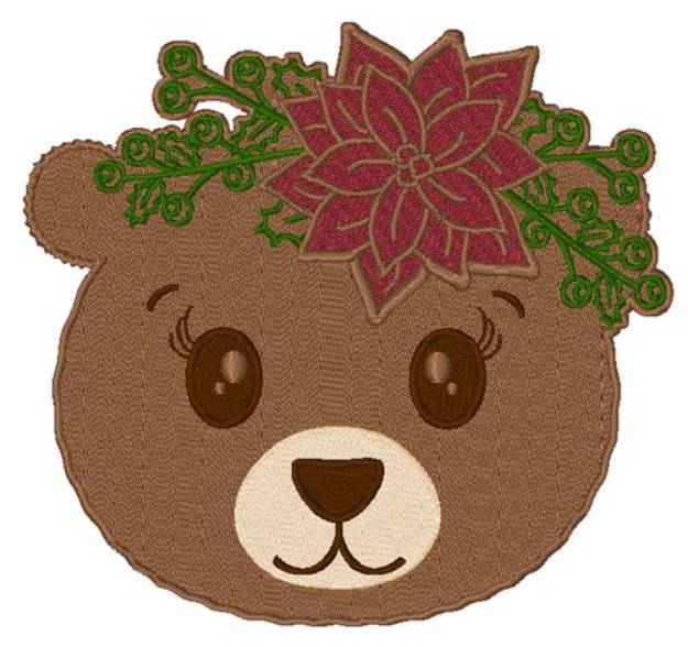 Picture of Christmas Bear Head Machine Embroidery Design