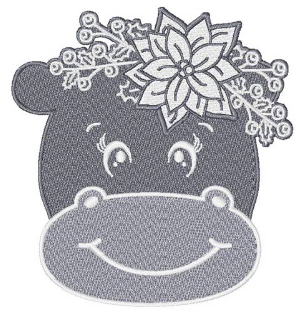 Picture of Christmas Hippo Machine Embroidery Design