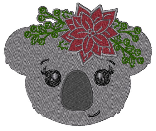 Christmas Koala Head Machine Embroidery Design