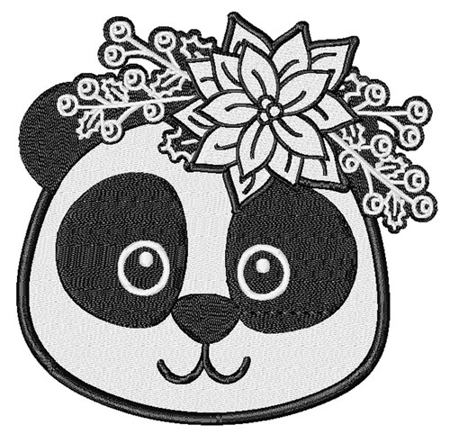 Christmas Panda Machine Embroidery Design