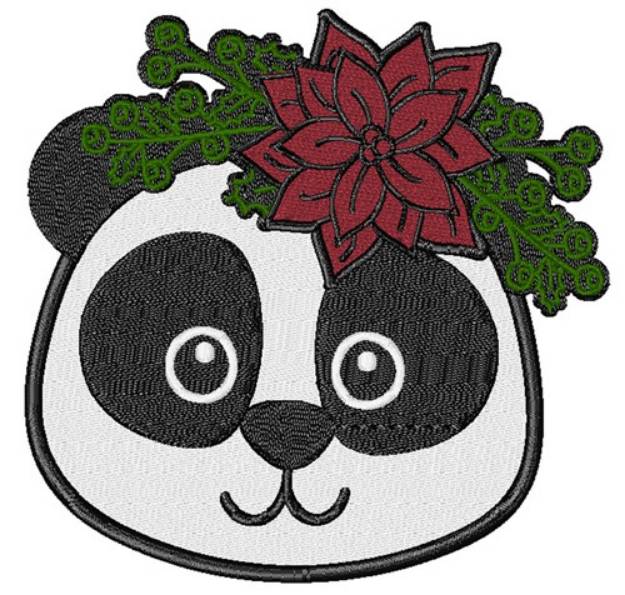 Picture of Christmas Panda Head Machine Embroidery Design
