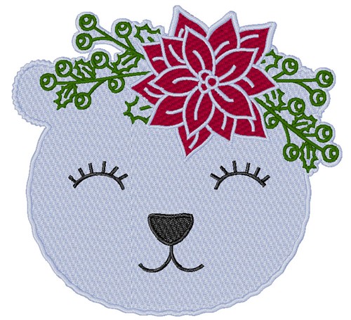 Christmas Polar Bear Machine Embroidery Design