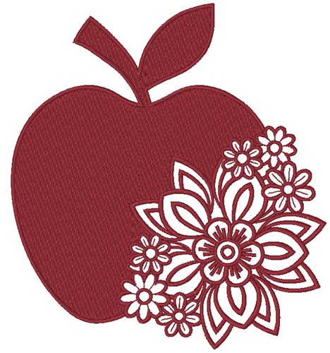 Floral Apple Machine Embroidery Design