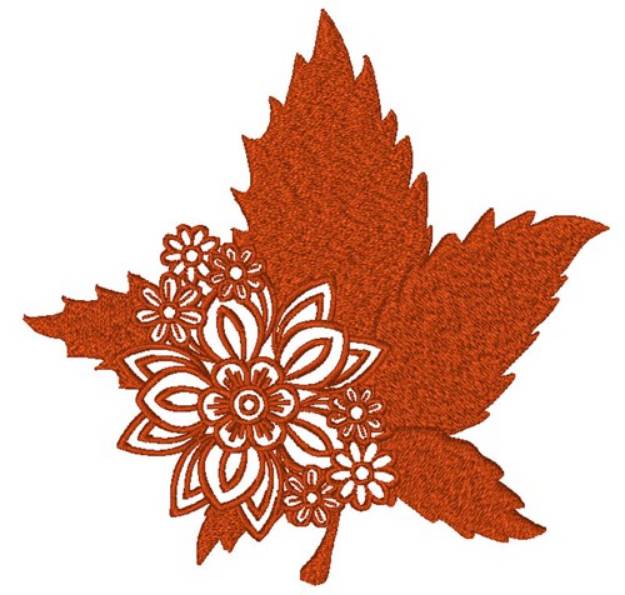 Picture of Floral Leaf Machine Embroidery Design