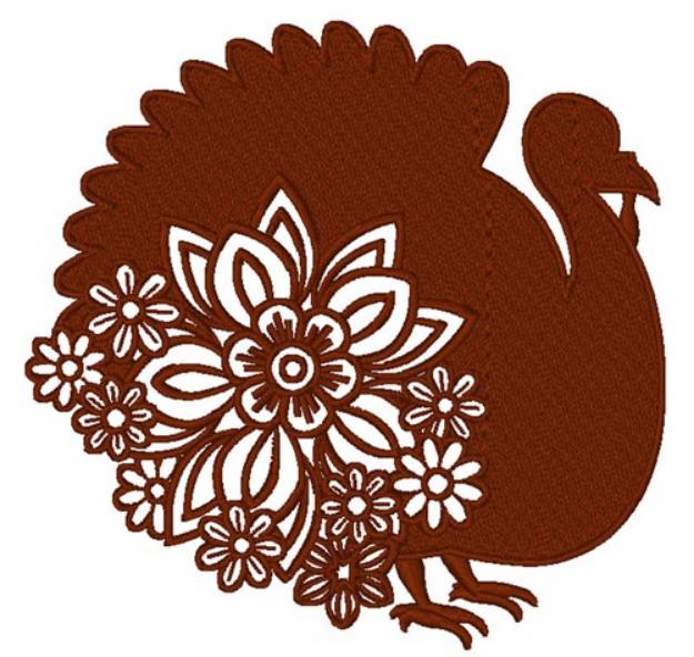 Picture of Floral Turkey Machine Embroidery Design
