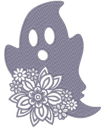 Floral Ghost Machine Embroidery Design