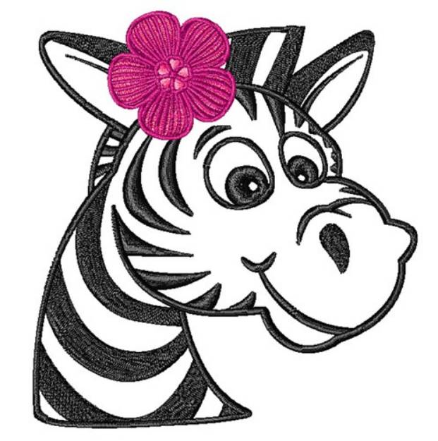 Picture of Girl Zebra Machine Embroidery Design