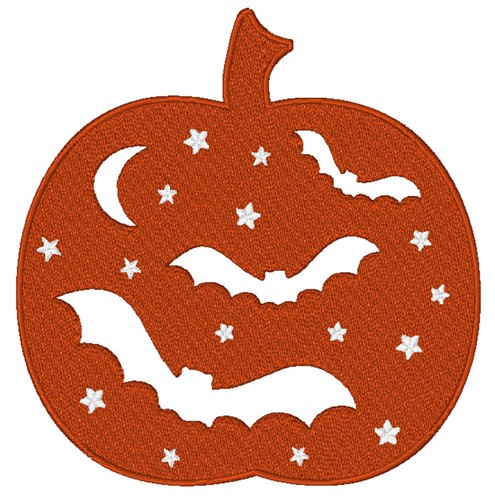 Bat Pumpkin Machine Embroidery Design