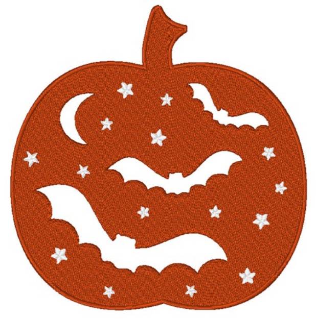 Picture of Bat Pumpkin Machine Embroidery Design