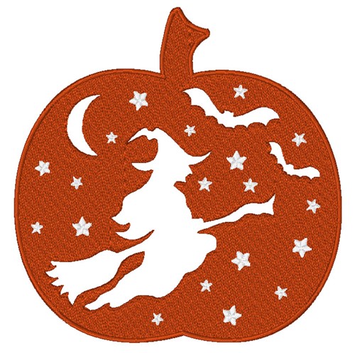 Witch Pumpkin Machine Embroidery Design