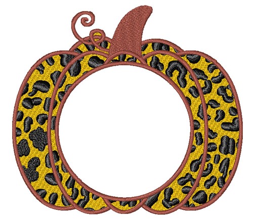 Leopard Pumpkin Monogram Machine Embroidery Design