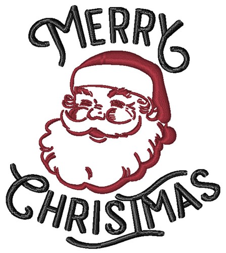 Merry Christmas Santa Machine Embroidery Design