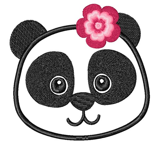 Panda Girl Machine Embroidery Design