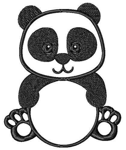 Panda Monogram Machine Embroidery Design