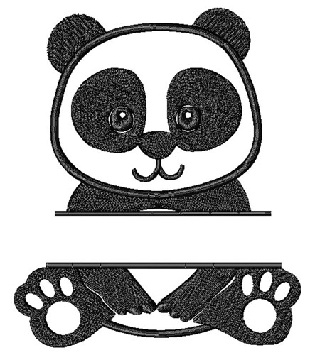 Panda Split Machine Embroidery Design