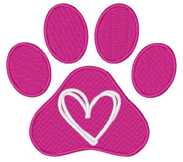 Picture of Paw Heart Machine Embroidery Design